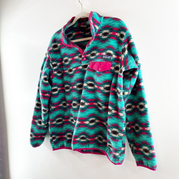 Patagonia T Snap Synchilla Long Sleeve Fleece Jacket Wild Desert Green XL - Picture 8 of 9